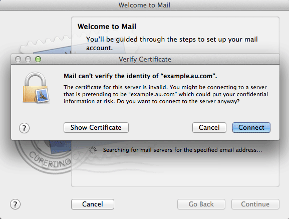 Set up Mac OSX Mail on cPanel