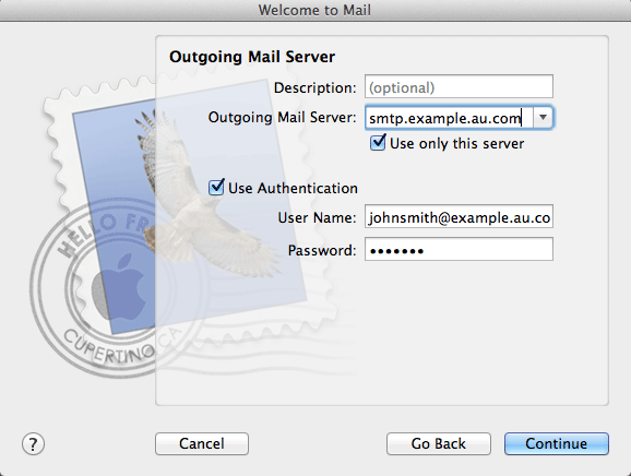 Set up Mac OSX Mail on cPanel