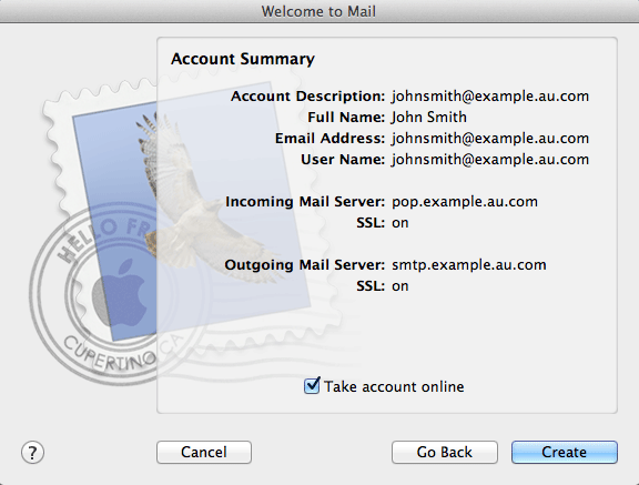 Set up Mac OSX Mail on cPanel