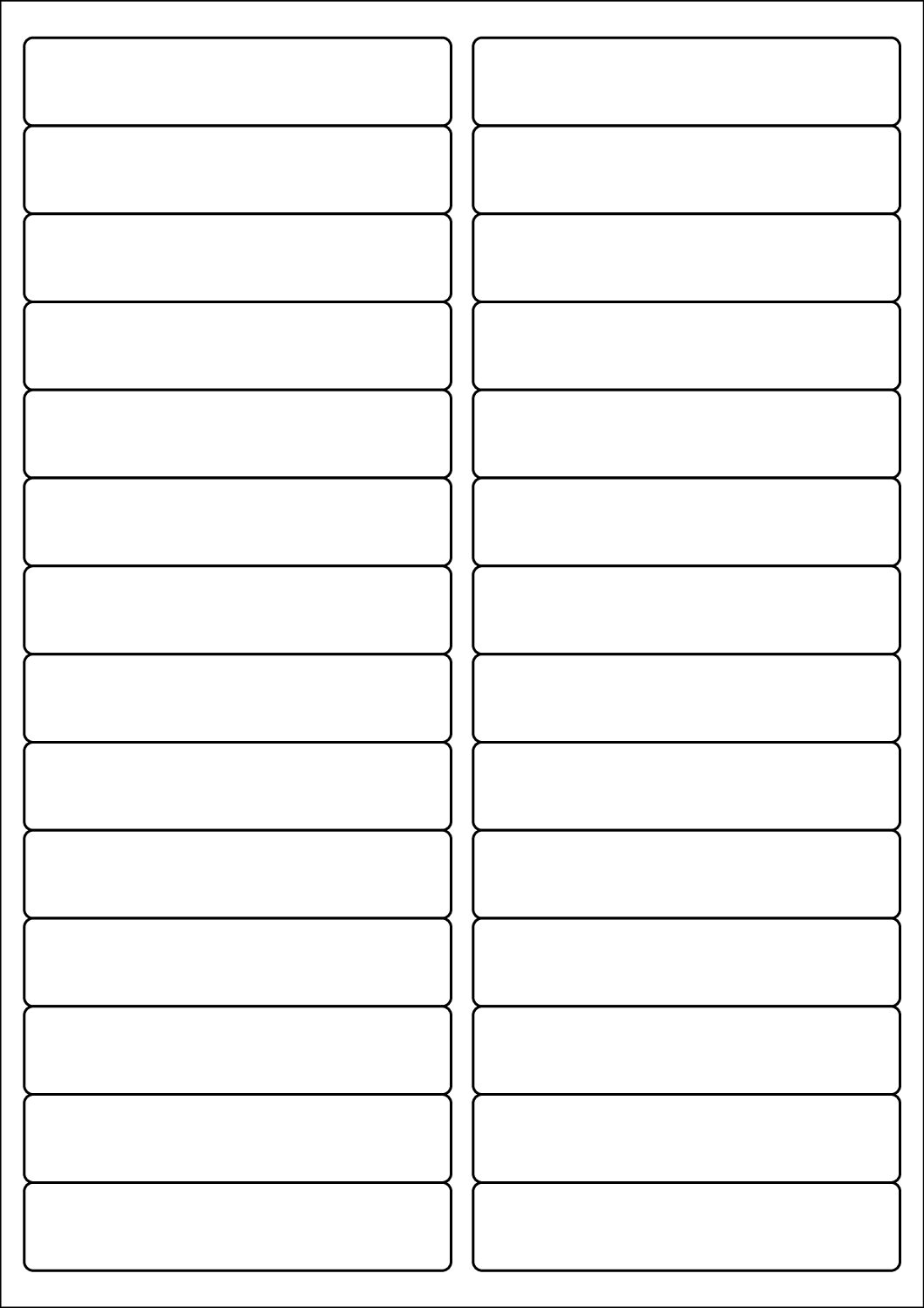 Rectangle Sticker Labels 97mm x 20mm