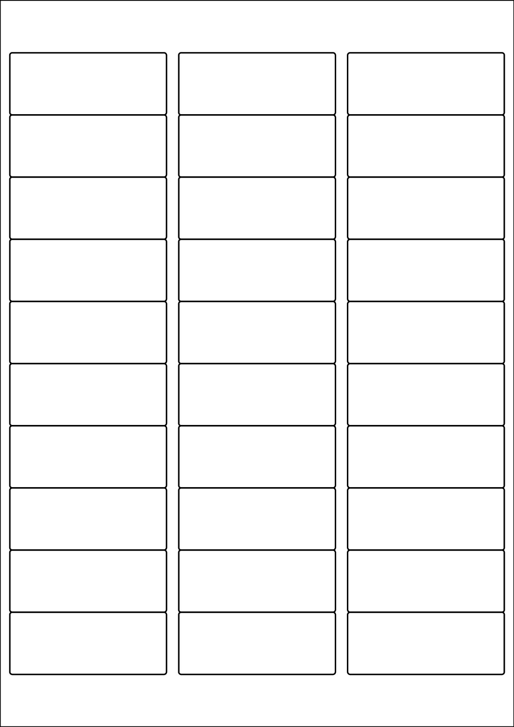 Rectangle Sticker Labels 64mm x 25.4mm