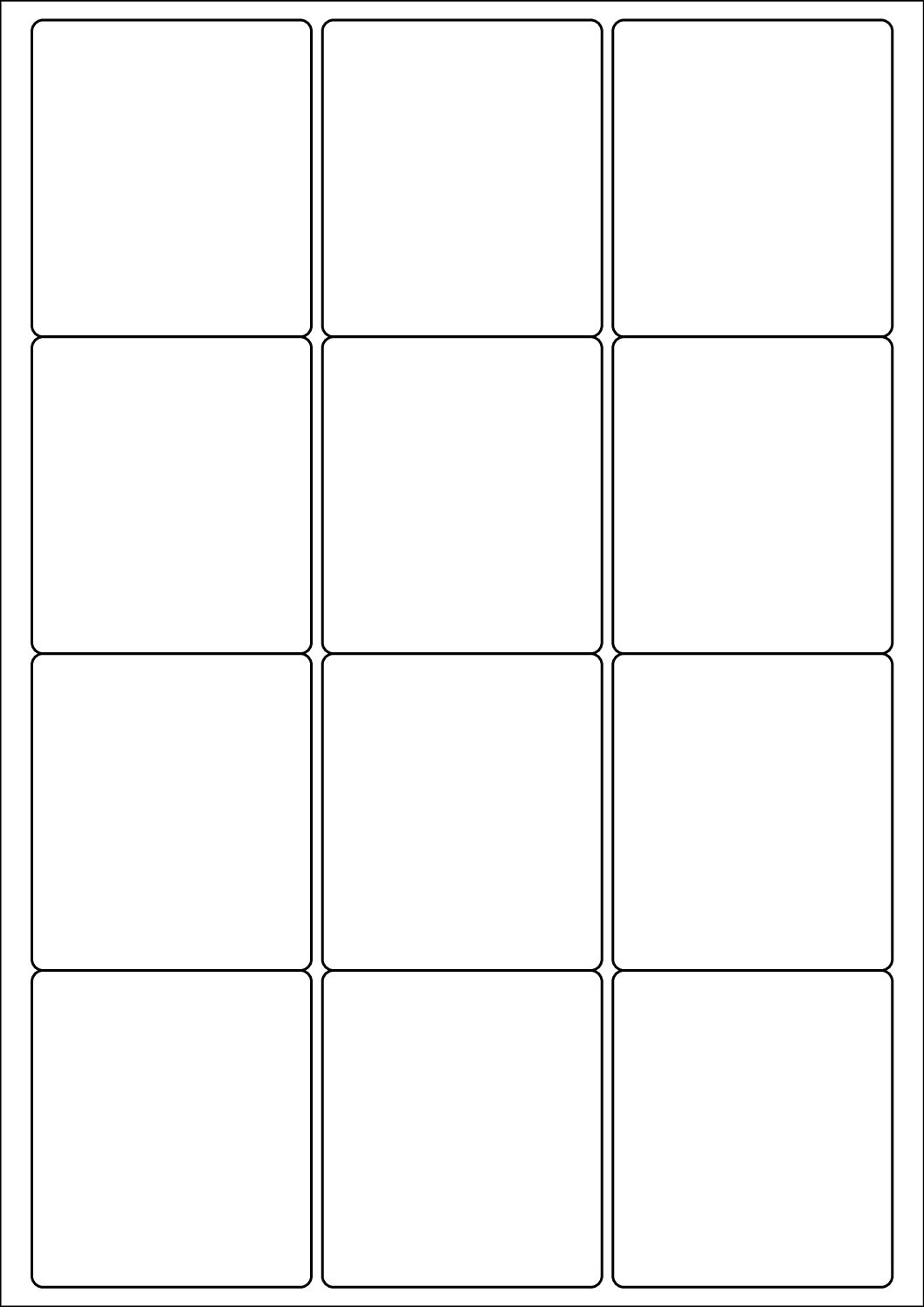 Rectangle Sticker Labels 72mm x 63.5mm