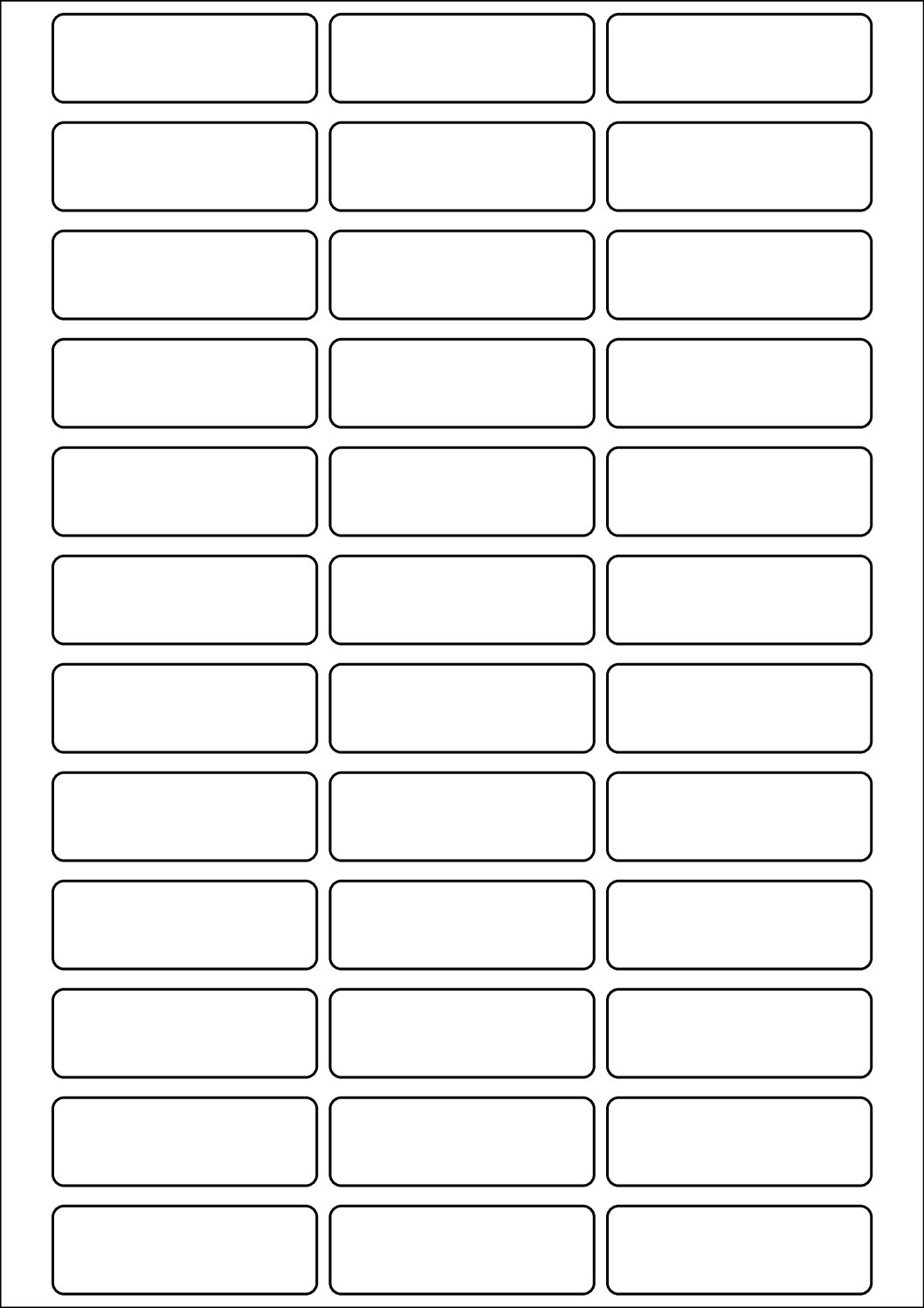 Rectangle Sticker Labels 60mm x 20mm