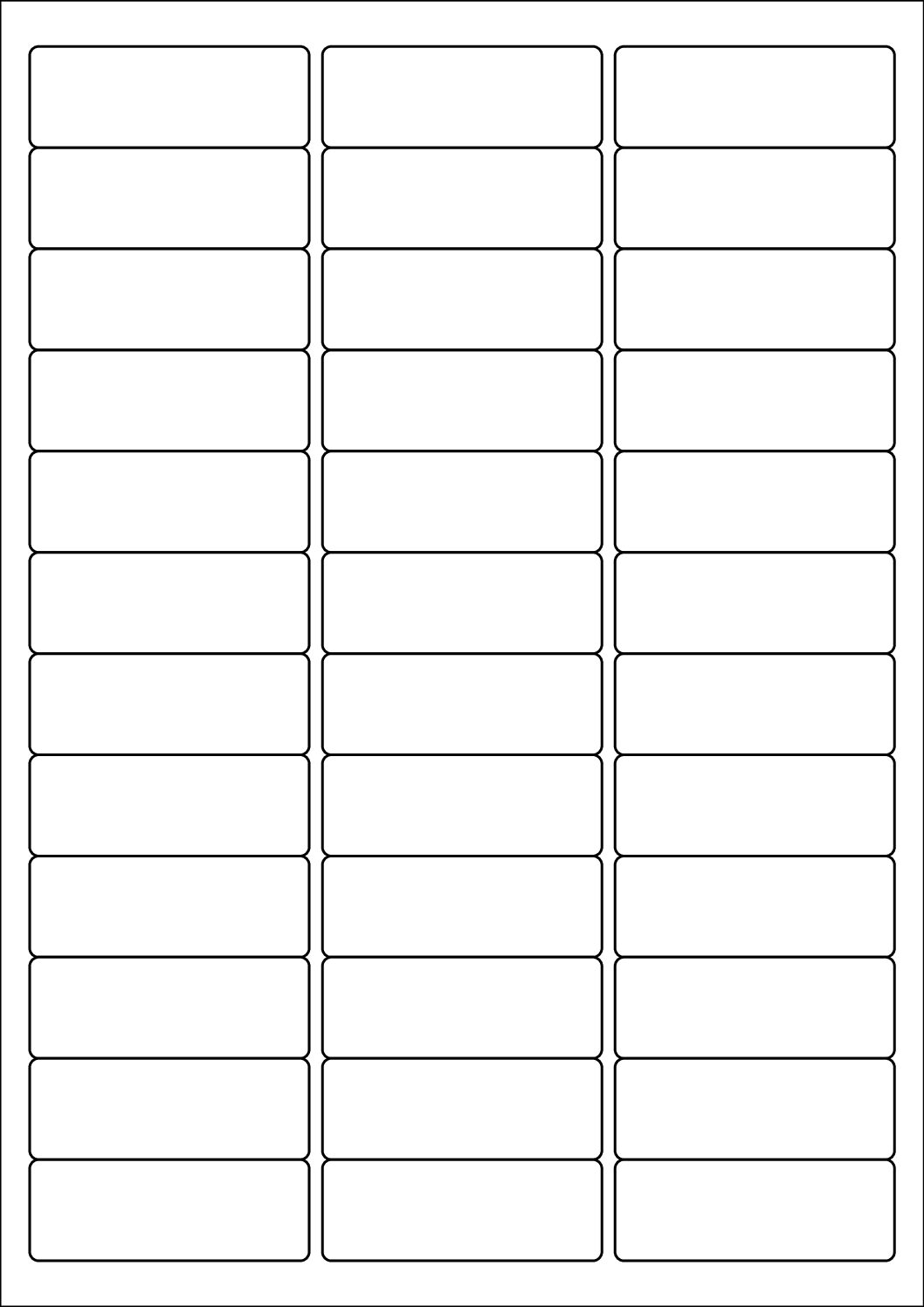 Rectangle Sticker Labels 63.5mm x 23mm