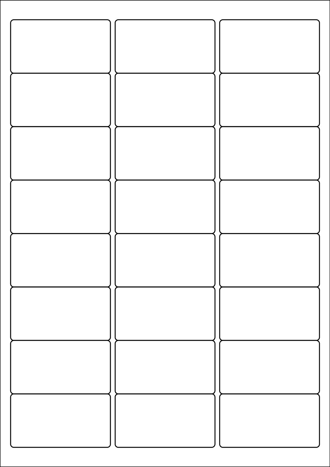 Rectangle Sticker Labels 63.5mm x 34mm