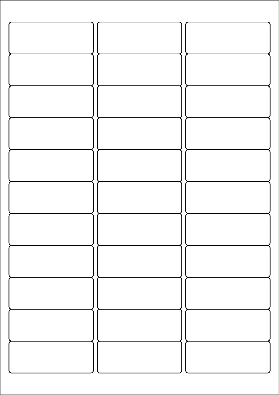 Rectangle Sticker Labels 63.5mm x 24mm