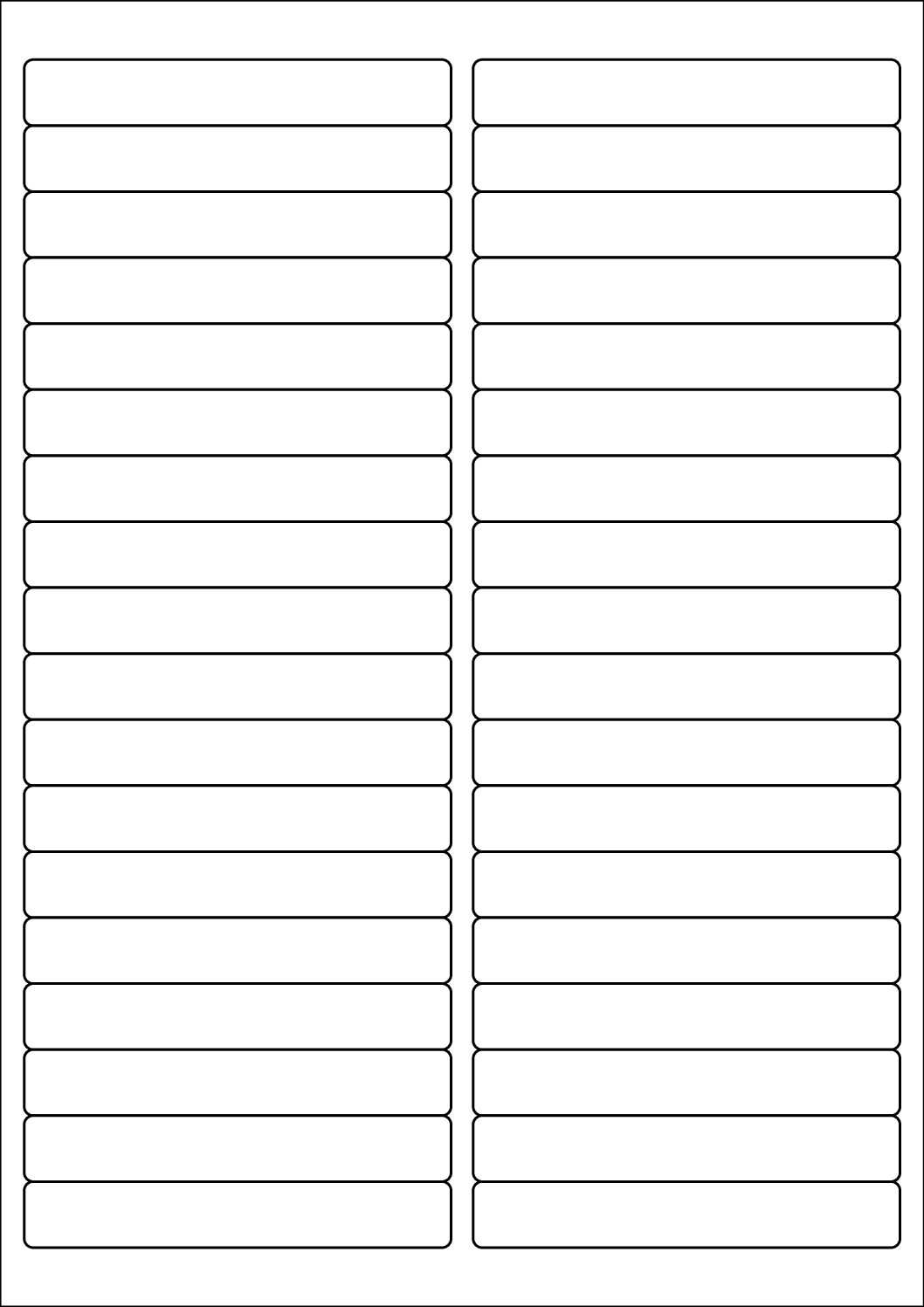 Rectangle Sticker Labels 97mm x 15mm